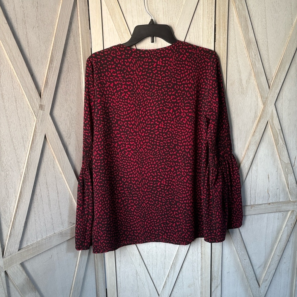 Michael Kors Black and Red Animal Print Blouse - Picture 4 of 6